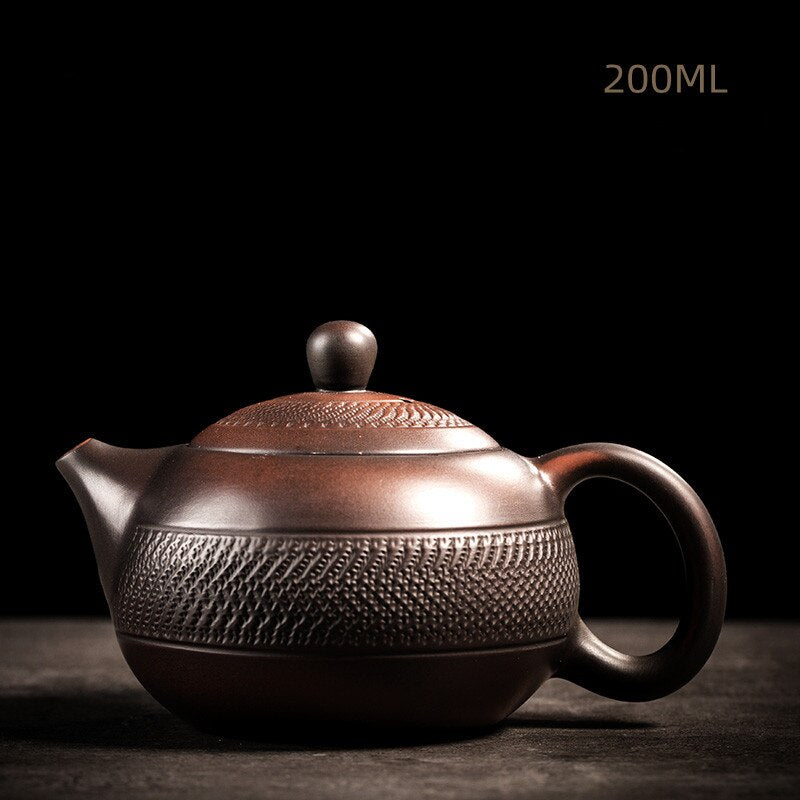 Jianshui Mor Pottery Pot Seramik Kung Fu Teapot Çay Stikultası El Yapımı Çay Botu Çay Yapıcı Çay Seti Küçük Çaydan Çay Setleri