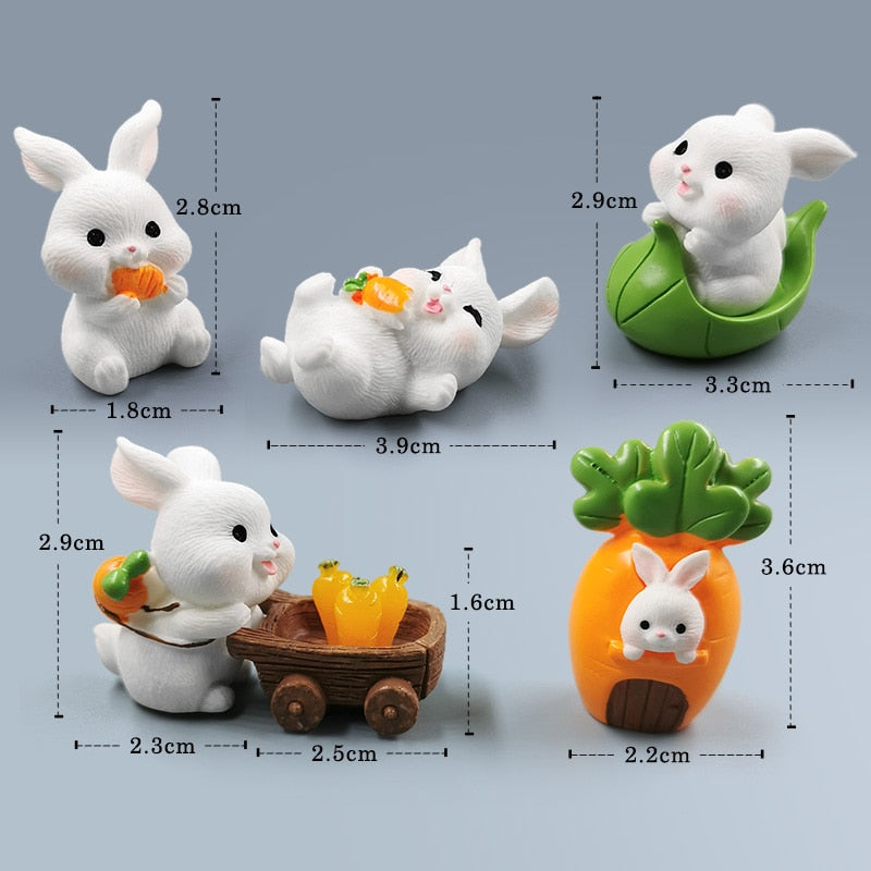 2023 Hot Christmas Easter Rabbit Figurine Landschap Huis Kawaii Room Decor Miniatuur Fairy Garden Decoratie Accessoires Modern