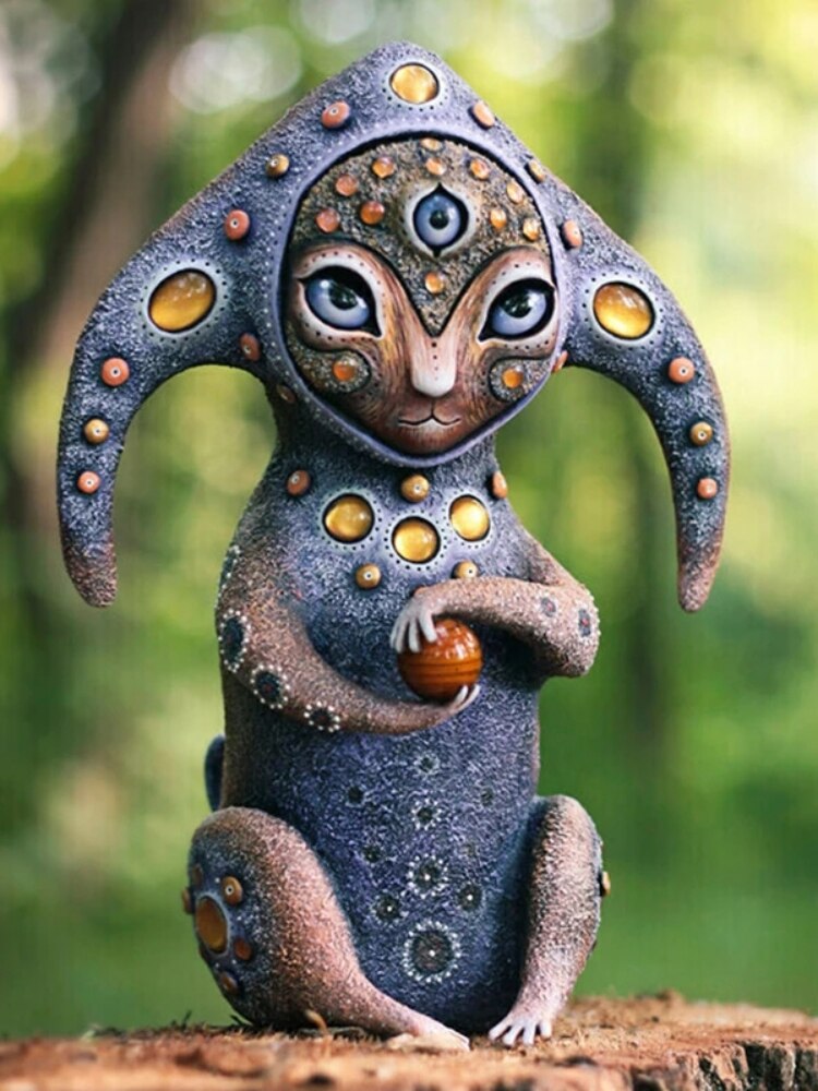 1 PC Statue Resina Creaturi creature Sculture Ornamenti desktop Ornamenti da giardino decorazione per la casa figurina