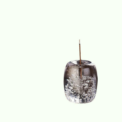 Vetro in vetro in vetro pentola di argilla viola con coperchio e incenso bastoncini decorazioni per sottobicchiere per brish di casa decorazioni fragranze