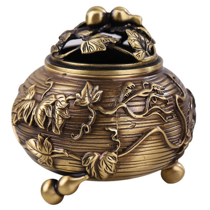 Gourd Rattan fogão incenso de cobre queimador de cobre artesanato de metal incenso ornamentos criativos de artesanato criativo queimador de incenso de cobre