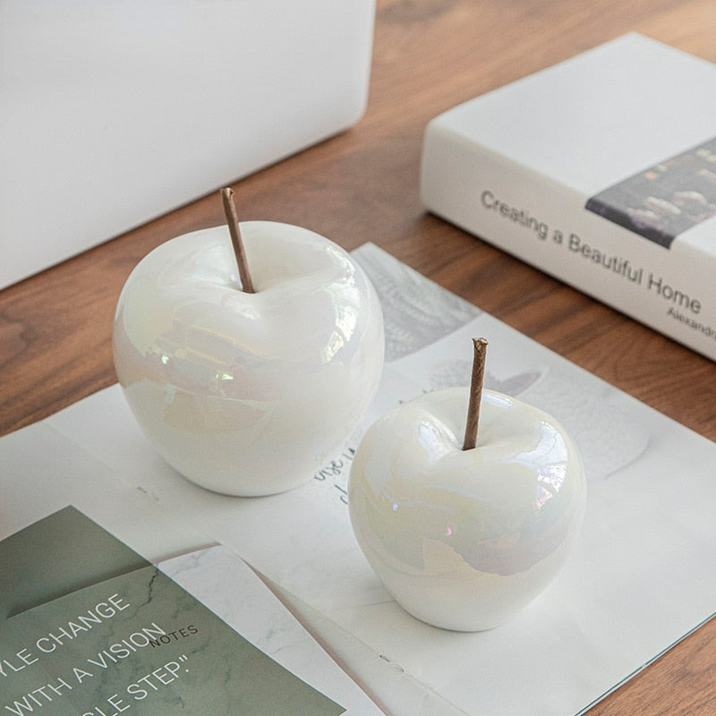 Gabinete de vinos decoraciones navideñas 2022 modernos adornos de manzana translúcida de led simple cerámica doméstica artesanía de sala de estar hogar
