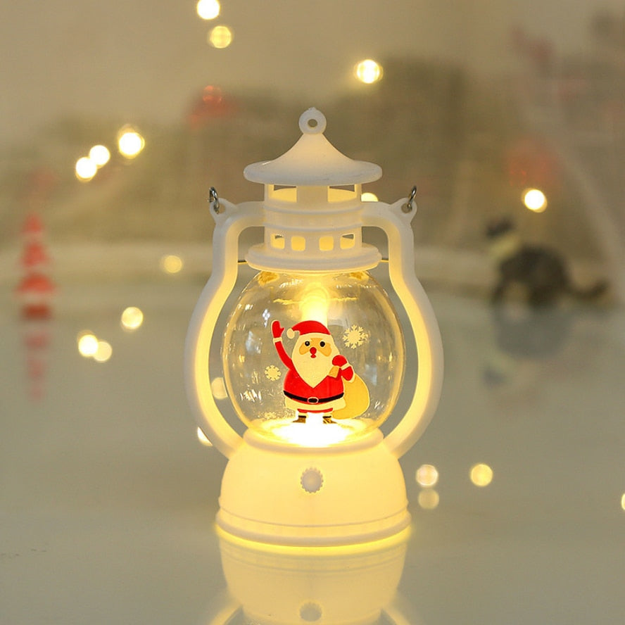 HZZKZZ Ornements de Noël LED Lanterne Lumineuse Père Noël Joyeux Noël Décorations pour la Maison 2023 Noël Navidad Noel Cadeau 
