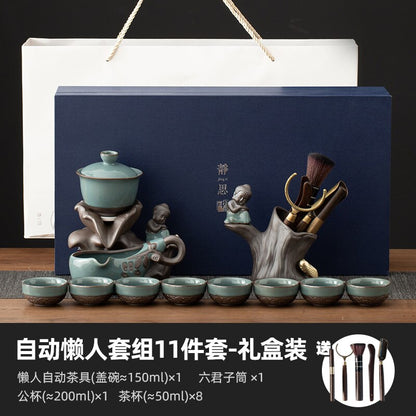 Čínský čaj Set Teapot Keramic Luxury Office Complete Bowl Semiautomatic Puer Kung Fu Tea Cup Set dárkový kuchyň Tetware Teaware