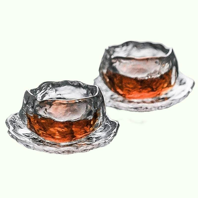1 Stück Glastasse im japanischen Stil zur Verkostung transparente/gefrorene Teetassen Weißweintasse Kongfu Master Teetasse 