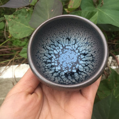 Kinesisk jian ugne te skål med oljekläder glasera liten tenmoku te cup naturlig keramik hög temporatur skjuten miljövänlig