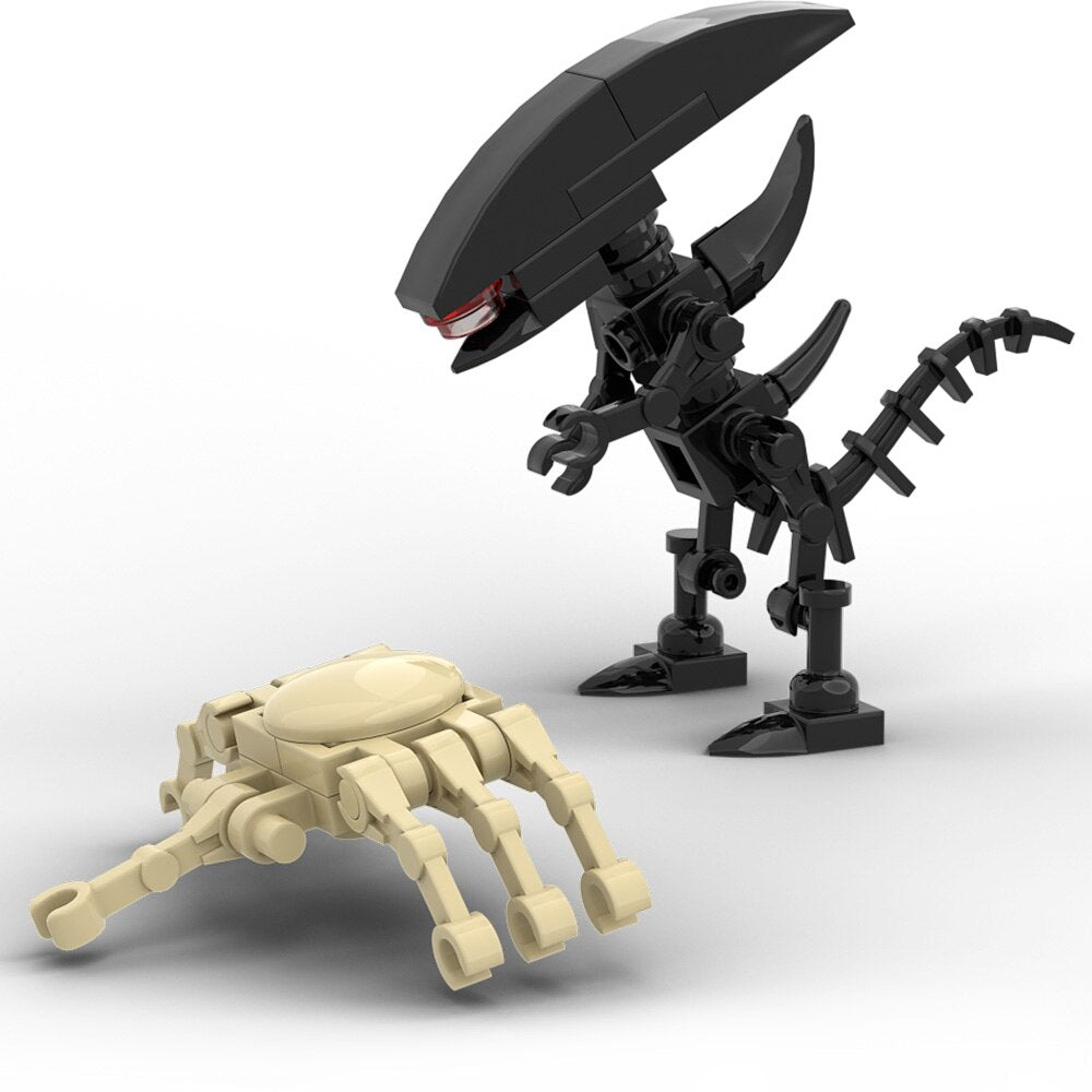 GOBRICKS Alien e Face Hugger Block Block Modelo Colecionável Toy Mini Ação Figura Figura Toys Classic Brinquedos Para Crianças Presente