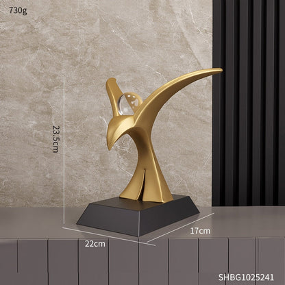 Gold Sculptures & Figurine Feng Shui Office Accessories Eagle Sculptures &amp; Figurines for Interior Ornaments for Rooms Desk Home