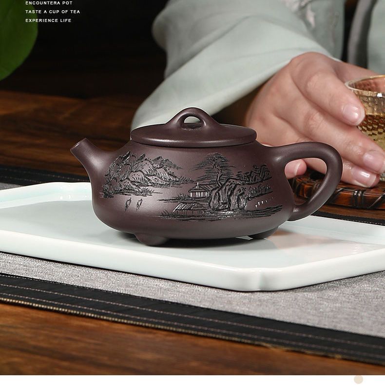 260ml Yixing紫色の粘土ティーポット手作りフィルターXishi Tea Pot Chinese Authingic Zisha Tea Set Kettleカスタマイズされたギフト