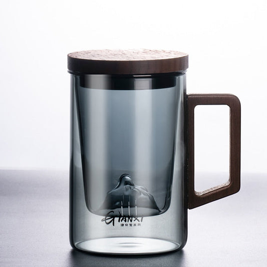 Gianxi Glass Tea Cups High Borosilicate Glass Huishoudelijke thee Water Scheiden theekop met deksel en filterglasbloemtheekop