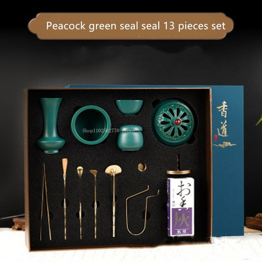 9/13 Peacock Green Suitsensiivinen sinetti lahjapakkaus DIY Home Printing Suitsensiivinen tiiviste Tuo Xiang Tuhkapuristettuja jauheesitystarvikkeita