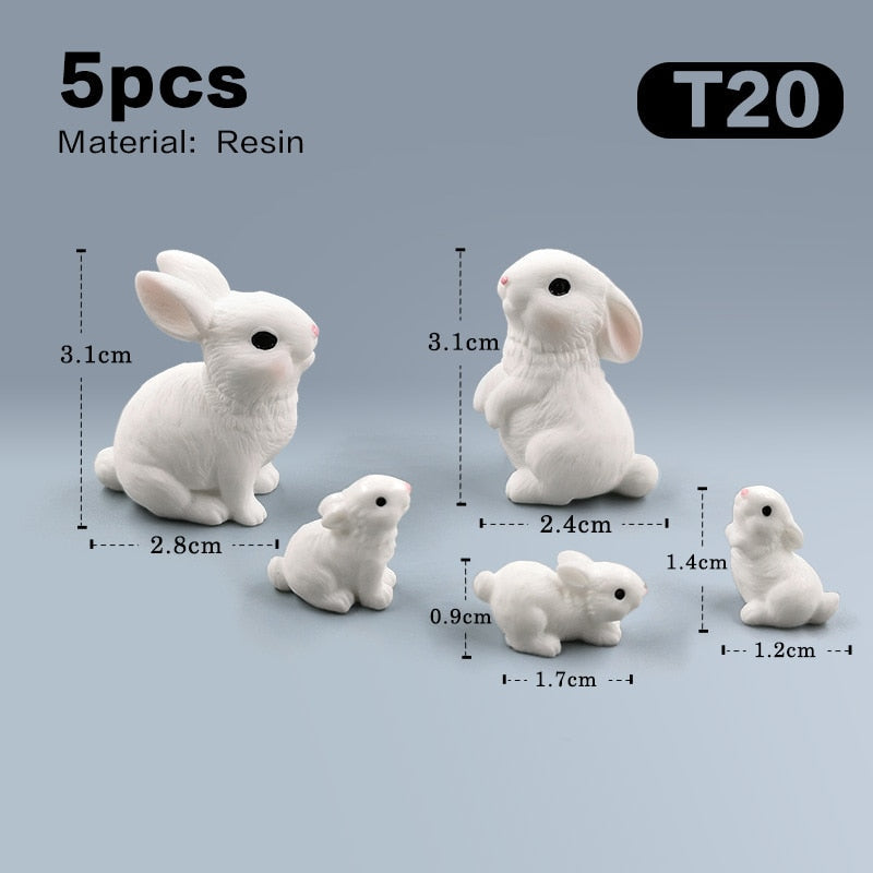 2023 Hot Christmas Easter Rabbit Figurine Landscape Home Kawaii Bilik Hiasan Miniatur Miniatur Taman Hiasan Taman Aksesori Moden