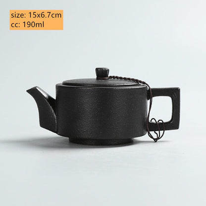 Luova karkea keramiikka teekannu tee -infuser Antique musta posliini Puer'eh Tea Pot Japanilainen teesarja käsintehty keraaminen teetä
