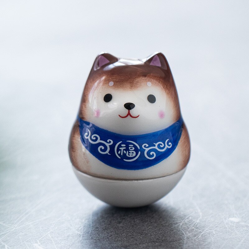 Japansk keramisk daruma håndverk tegneserie heldig katt formue ornament landskap hjem dekor tilbehør gaver stue dekorasjon