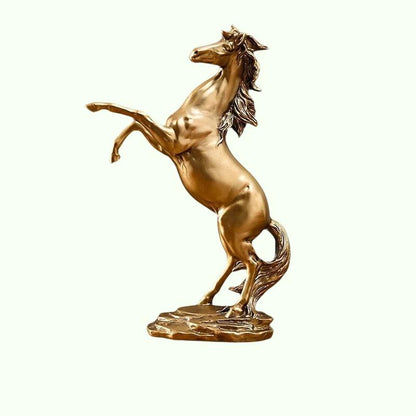 Kreativ guld sølv sort hest harpiks skulptur, hestemodel boligindretning dyre dekoration stue kontor håndværk dekoration
