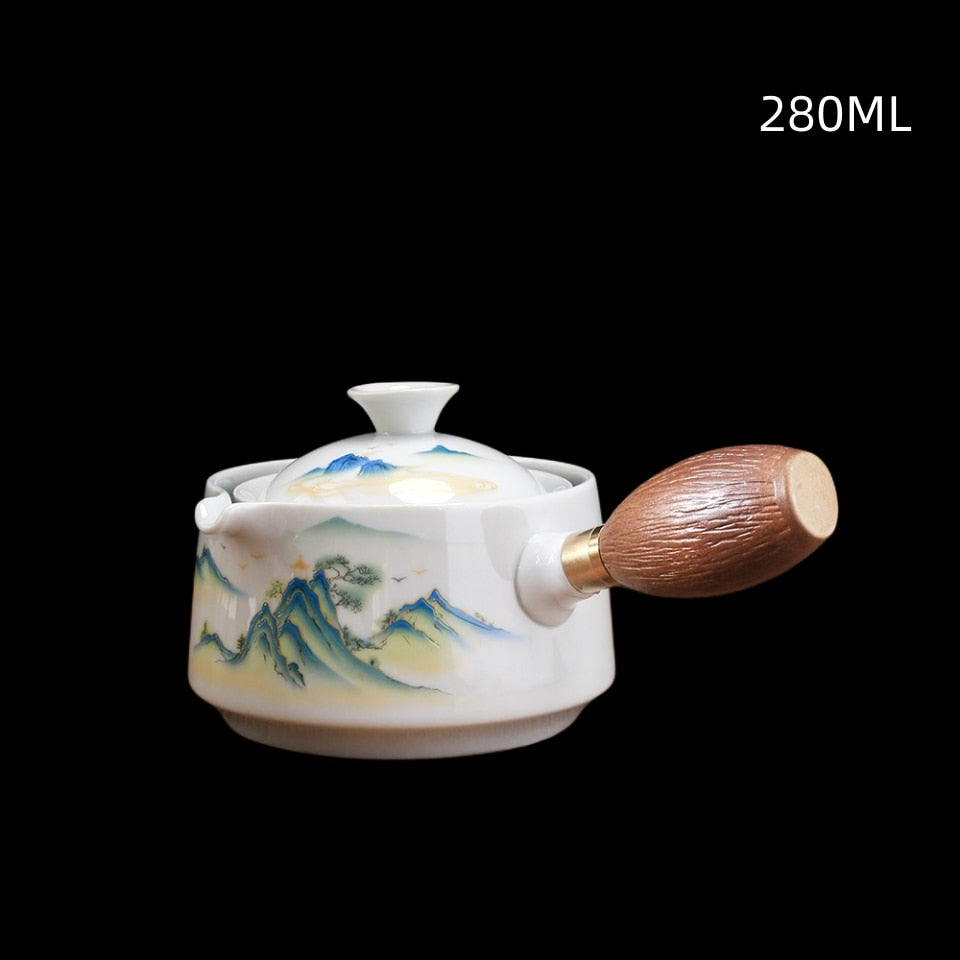 Keramisk te kop til Puer Porcelain Chinese Kungfu Tea Set 360 Rotation Tea Maker og Infuser ， bærbar rejsete SE
