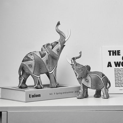 그림 아트 코끼리 조각 및 인물 현대 장식 홈 수지 동물 동상 북유럽 거실 북유럽 인테리어 장식
