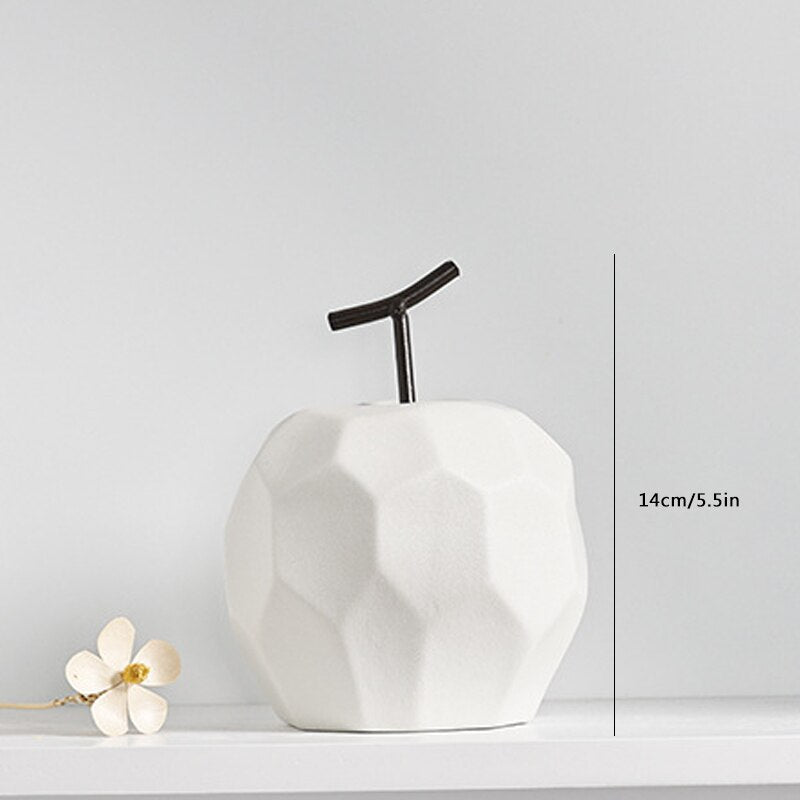 Patung patung nordik untuk aksesoris meja interior dekorasi ruang tamu rumah pir apel keramik ornamen buah unik