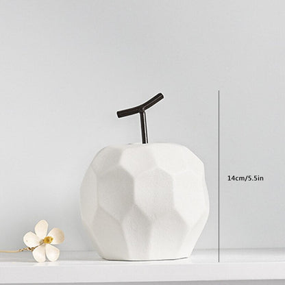 Nordisk skulpturfigurer til indvendigt skrivebord tilbehør Hjem Stue Dekoration Apple Pear Keramiske unikke frugter ornamenter