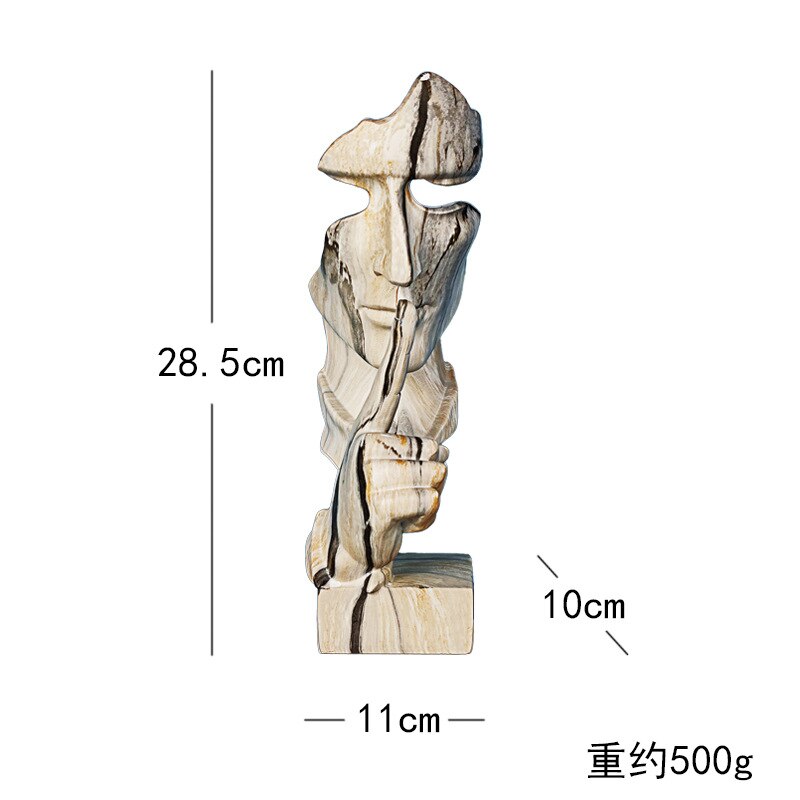 28,5 см Мраморная смола молчание - это золотая маска Статуя Аннотация орнамны Статуэттс скульптур