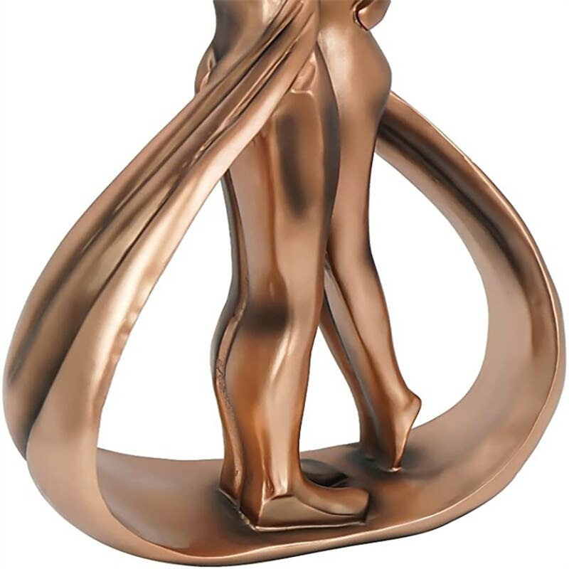 Современный ремесленник Brown Hug Hug Kiss Пара статуя украшения творческая смола скульптурная комната