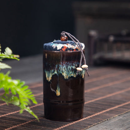 Keramik Tee Caddy Tee Box Tee Container Lagerung Tank Versiegelt Glas Getreide Tank Candy Jar Tee Organizer Tee Kann Desktop aufbewahrungsbox
