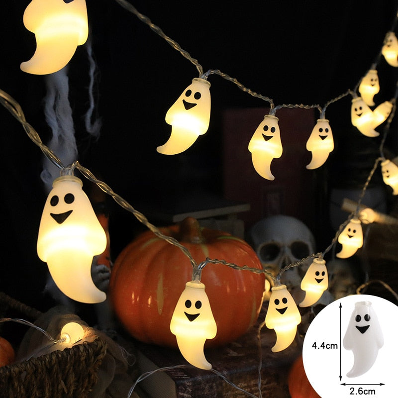 1,5 m 10led Halloween Light String dýňová lebka Skull Eye Balls Ghost Festival Party Lantern Trick nebo Treat Happy Halloween Day Decor