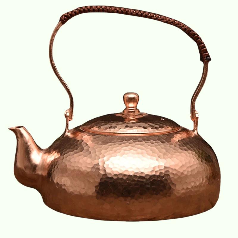 Ketel kapasitas besar tembaga murni air panas ketel buatan tangan brass kettlemetal pot kopi anggur jugi anggur hangat set teh chines set teh