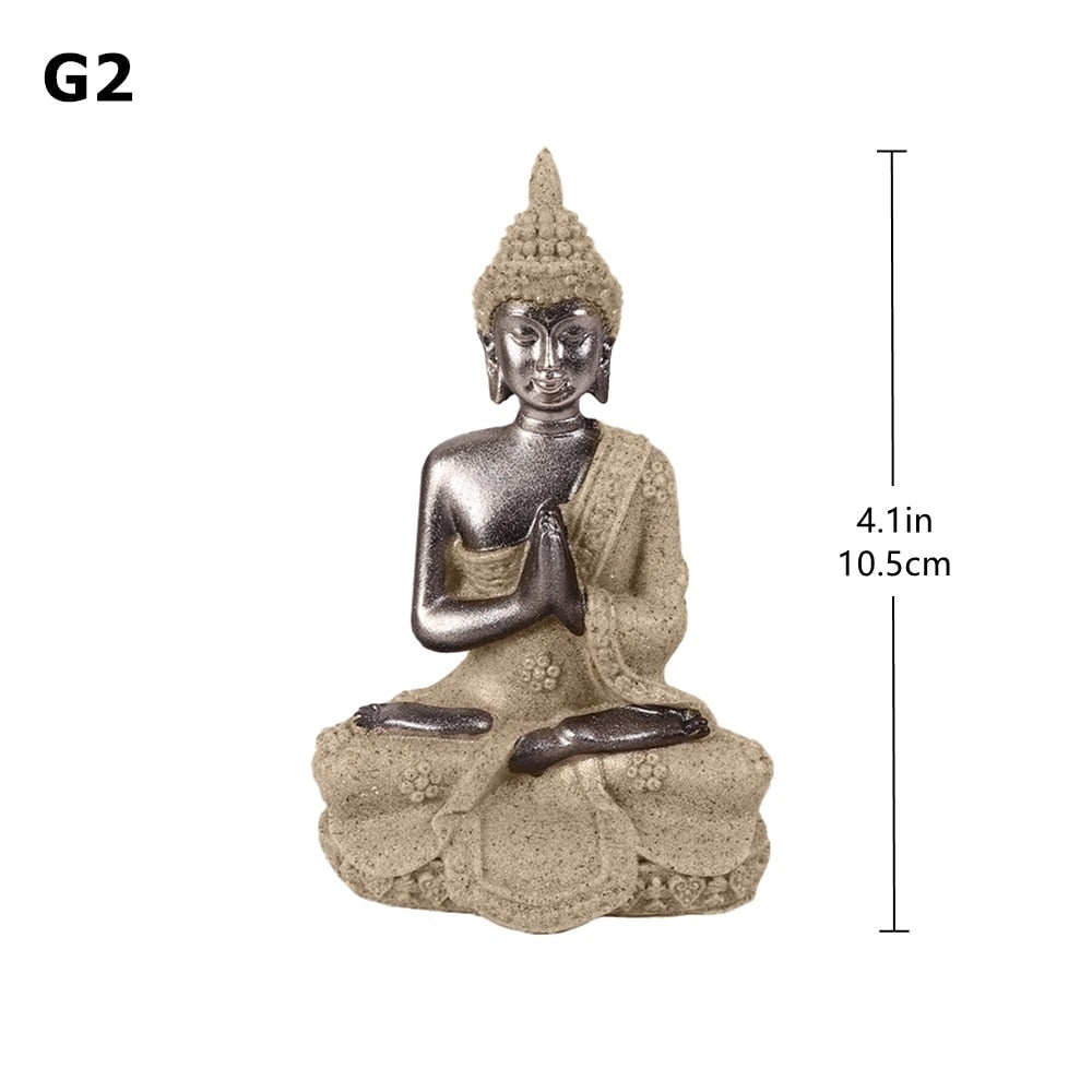 28 STANI MINIATURA BUDDHA STATUE NATURA ARESCHEMA FENGSHUI Thailandia Buddha Sculpture Figurina indù Ornamento decorativo della casa 15 15
