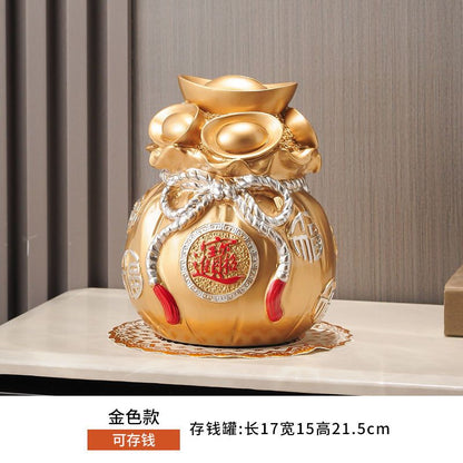 Unique Piggy Bank Chinese Cornucopan Resin Money Storage Jar Lucky Feng Shui Ornaments Ultra-large Capacity Only In But Not Out