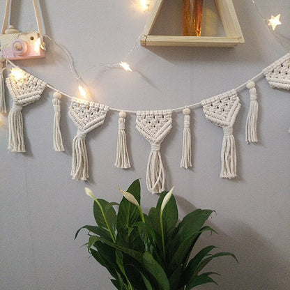 15*100CM Nordic Hand-woven Tassel Tapestry Bohemian Wall Hanging Decoration Home Homestay Decorative Pendant Aesthetic Room Deco