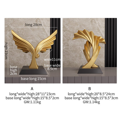 Złote rzeźby i figurka Feng Shui Akcesoria biurowe Rzeźby Orzełowe i figurki do ozdób wewnętrznych do pokoi dom biurka