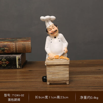 Chef Resin Statue Nordic Abstract Ornaments For Figurines Interior Sculpture Room Hjemmeinnredning