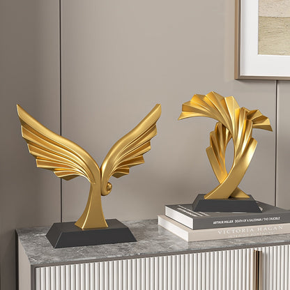 Esculturas de oro y figuras Accesorios de oficina Feng Shui Esculturas y figuras de águila para adornos interiores para habitaciones Desk Home Hogar