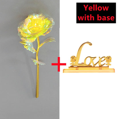 Nieuwe Valentijnsdag 24k Folie Geplateerde roségouden Rose East Forever Love Wedding Decor Lover Lover Lighting Roses Creative Gifts 2023