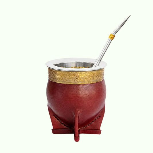 Argentyna Yerba Mate Cup ze słomką herbatę tykwaną kubek jeden bombilla mate (słomka) szczotka do czyszczenia