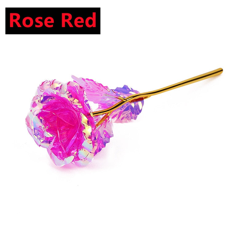 Nový Valentýn Den 24K Fólie Párné růžové zlaté růže vydrží navždy láska svatební výzdoba milovníka osvětlení růže kreativní dárky 2023