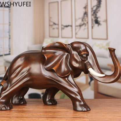 Feng shui elegant elefant harpiks statue heldig rigdom figur håndværk ornamenter gave til hjemmekontor desktop dekoration