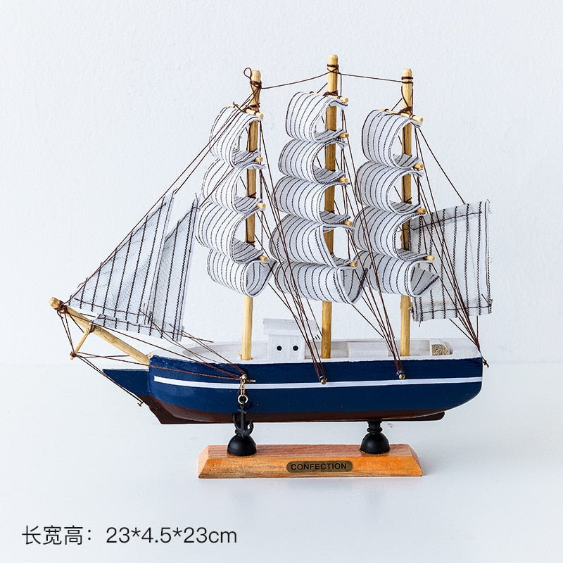 Nuevo modelo de velero de madera Modelo de la oficina Decoración de la sala de estar Crafts Decoración náutica Modelo creativo Decoración del hogar Regalo de cumpleaños