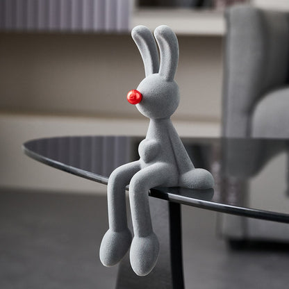 Estatuetas de coelho abstrato nórdico Fatuagem de coelho estátua de coelho estátua de arte moderna decoração de desktop artesanato de decoração caseira ornamento
