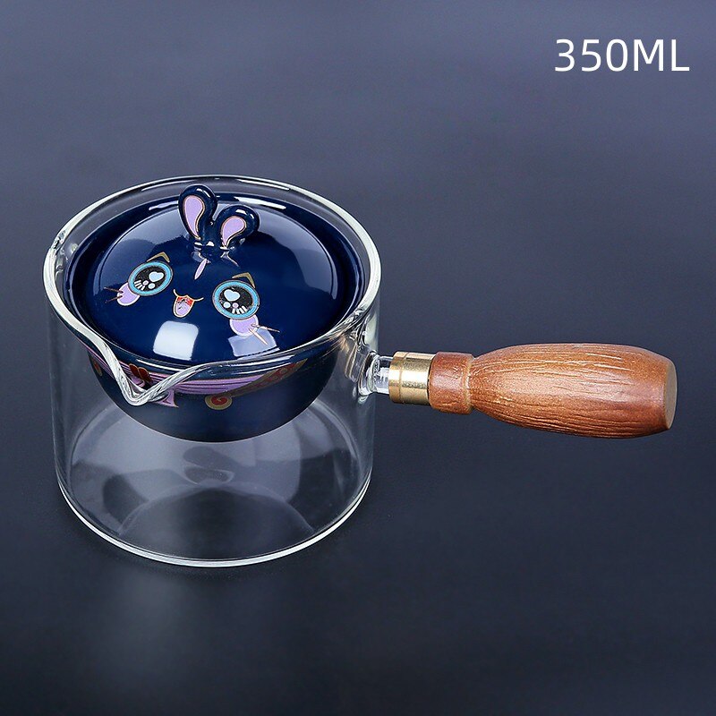 Kvítací konvice na keramické sklo Čínský čaj Gongfu Tea Pot 360 Rotační čajový výrobce Automatická konvice s jedním nádobou pro čaj