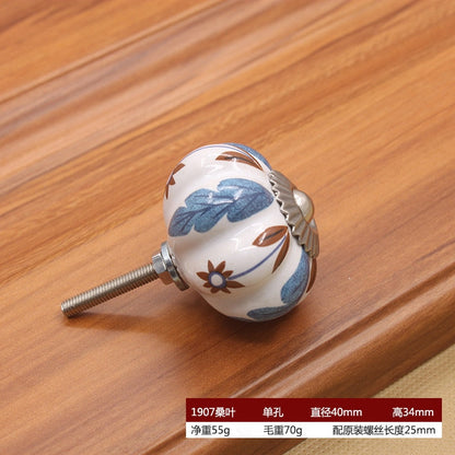 40mm keramiskt enkelhål Hantera europeiska antika Medelhavslådor drar skåpsknappar garderobskoskåpsdörrhandtag