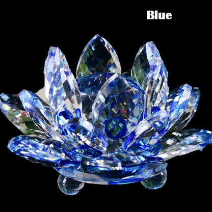 80Mm Quartz Crystals Lotus Flower Crafts Glass Fengshui Ornaments Healing Crystals Home Party Wiccan Decor Yoga Gifts Souvenir