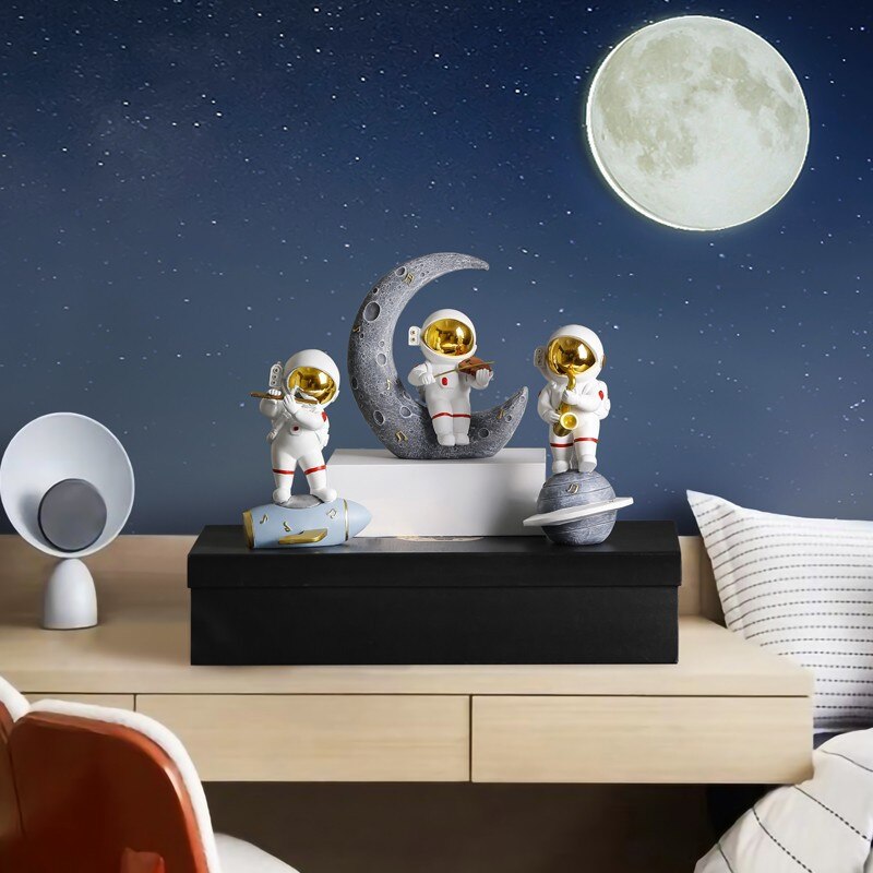 Resin Creative Resin Astronaut Ornament Home Home Home Room Room Hiasan Hiasan Desktop Hiasan Kraf untuk Kanak -kanak