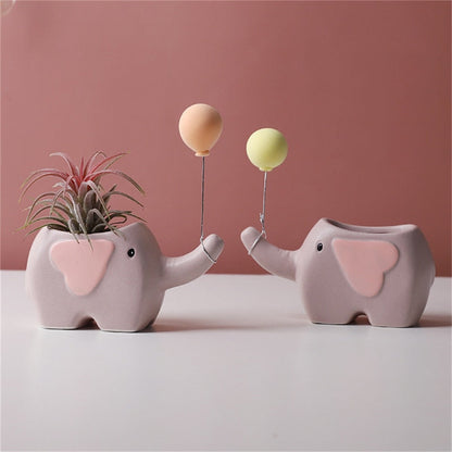 Creative Flower Shape Plant Pot Ceramic Pots for Flowers Cartoon Elephant Dinosaur Succulent Pot Cute Home Table Decor Vase