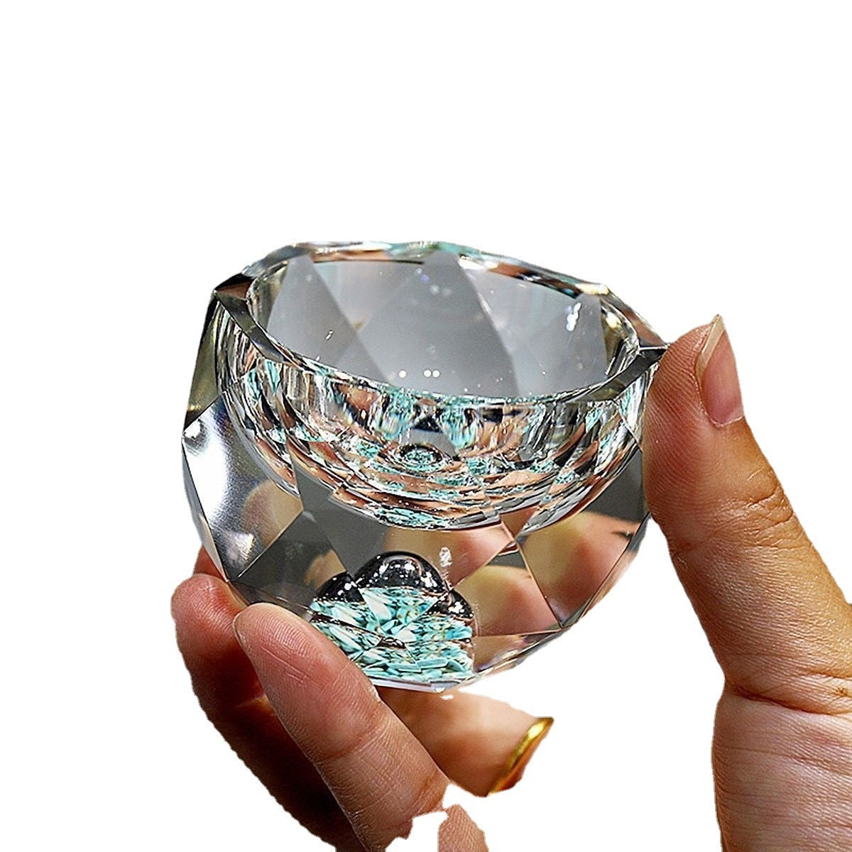 50ml diamantového řezání krystalického alkoholu Brýle vodka Stol Skleněná sklenice Whisky Glass Sklapci Sake Soju Brandy čajový šálek
