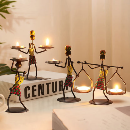 Järnljushållare heminredning kreativ ljusstakhållare fest dekoration tillbehör romantisk ljusstak bord prydnad unikt