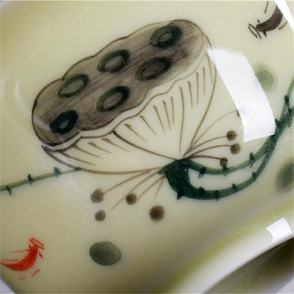 150ml 창조적 인 중국 조경 그림 가이완 차 세트 세라믹 찻 주송 세트 차 세트 찻 주전자 티 의식 차 컵