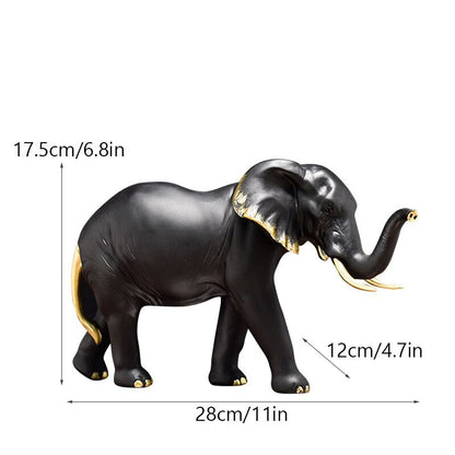 Resin Elephant Figurines for Interior Fortune Lucky Ornament Home Collection Decoration Accessorie Living Room Object
