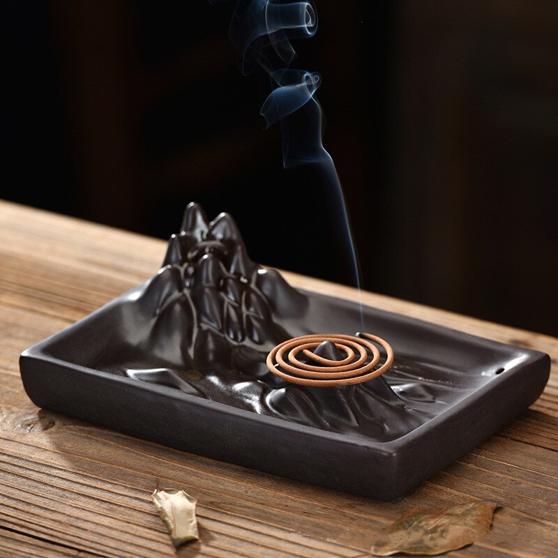 Retro tilbagestrømning røgelse brænder kreativ keramisk linje zen røgelse brænder hjem tehouse dekoratedecoration